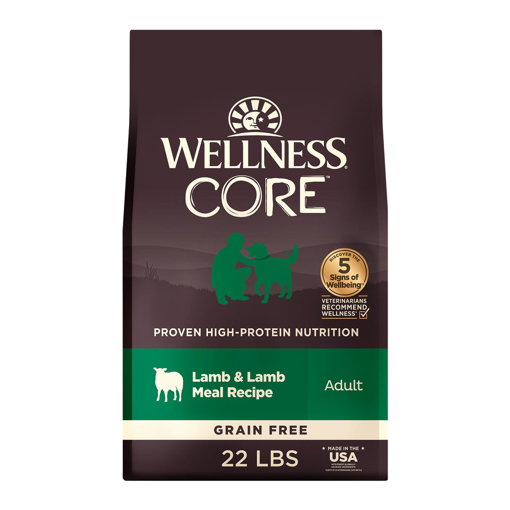 Wellness CORE alimento seco sin granos con cordero para perros adultos, alto en proteínas