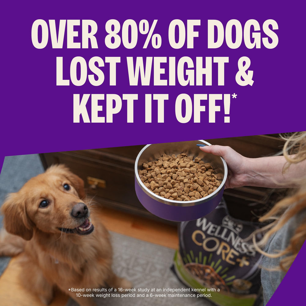 Wellness CORE proteína alta en croquetas para mantener la musculatura del perro.