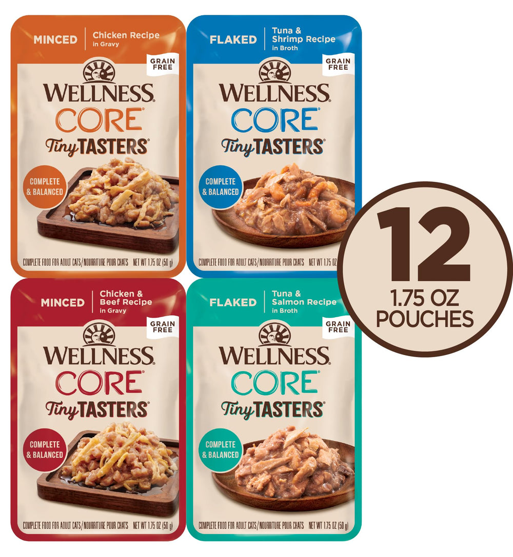 Wellness CORE Bocados diminutos bolsita de atún con salmón, sabor marino