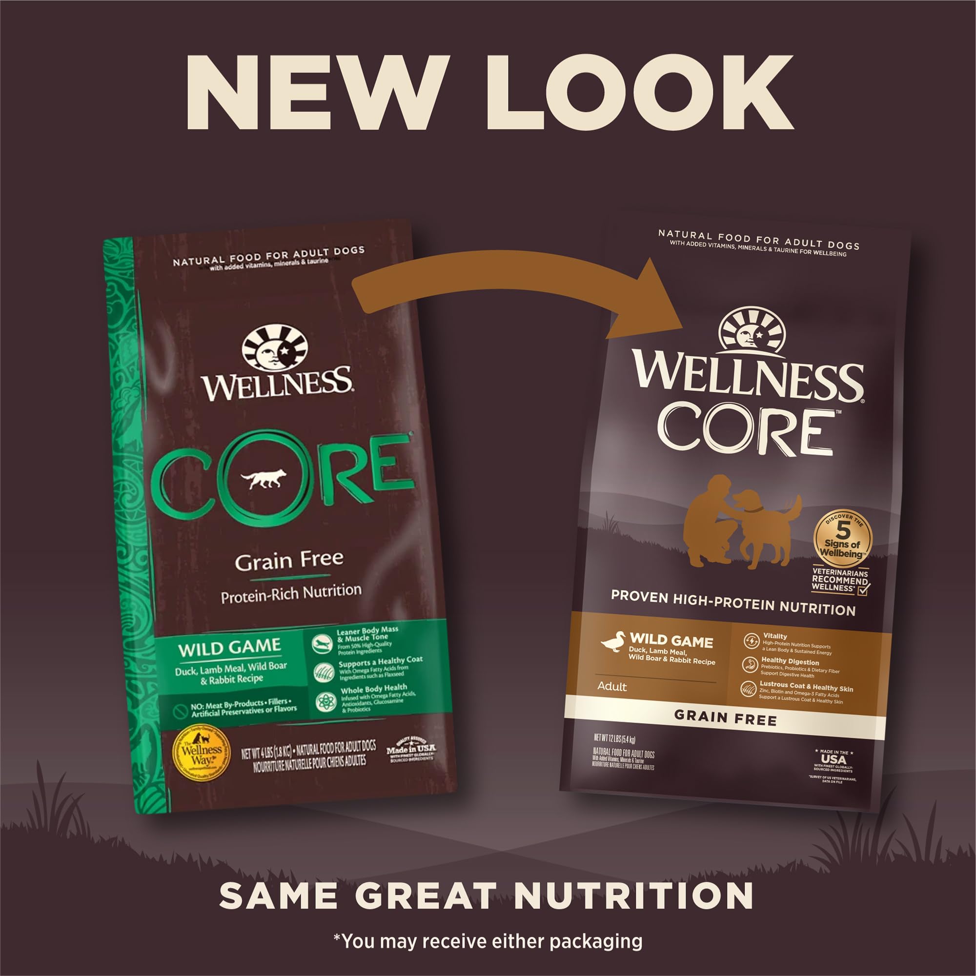 Wellness CORE comida para perros sin granos jabali, apoyo a la salud.