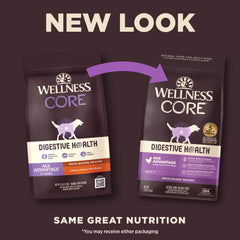 Wellness CORE Digestive Health para perros senior, porciones pequeñas que facilitan la comida