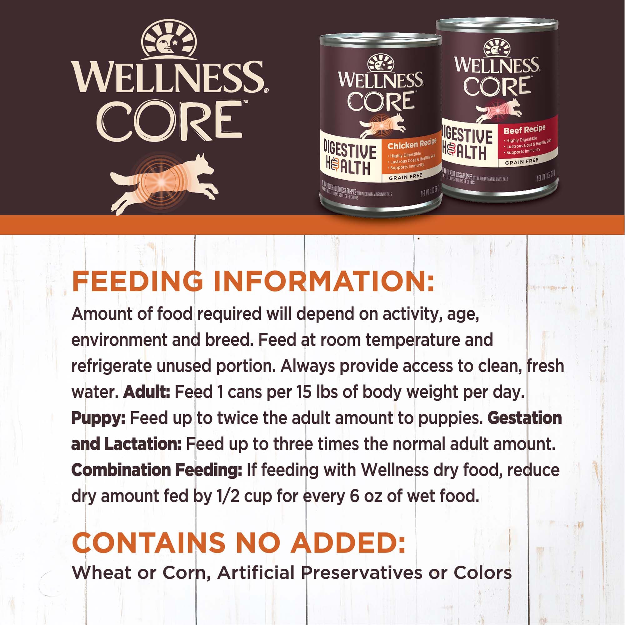 Wellness CORE Digestive Health Inmunidad y piel, contribuye a un pelaje sano.