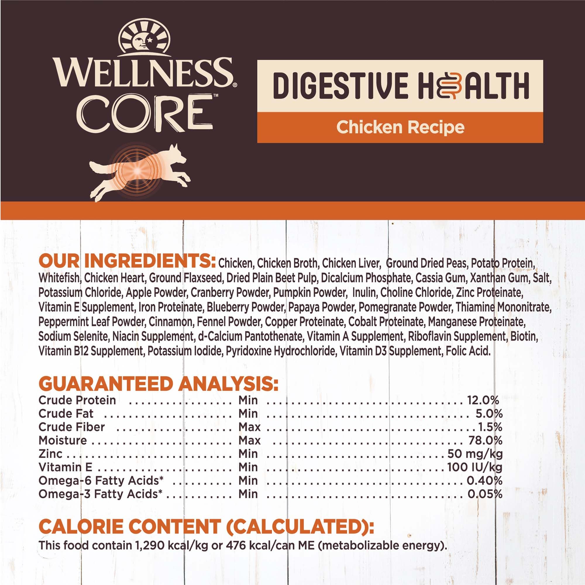 Wellness CORE Digestive Health Pate calabaza y papaya, apoyan la digestión.