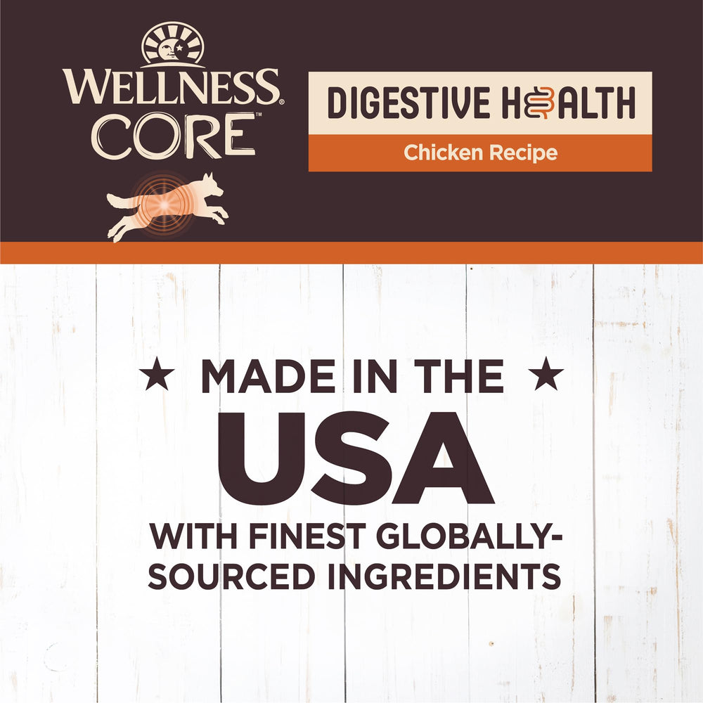 Wellness CORE Digestive Health, sin-granos: opción adecuada para estómagos sensibles.