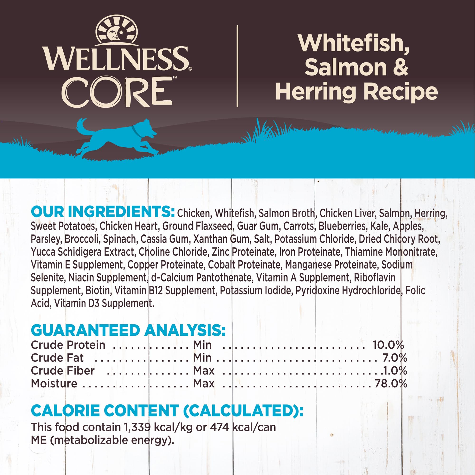 Wellness CORE: etiqueta de calidad, libre de cereales y aditivos artificiales.