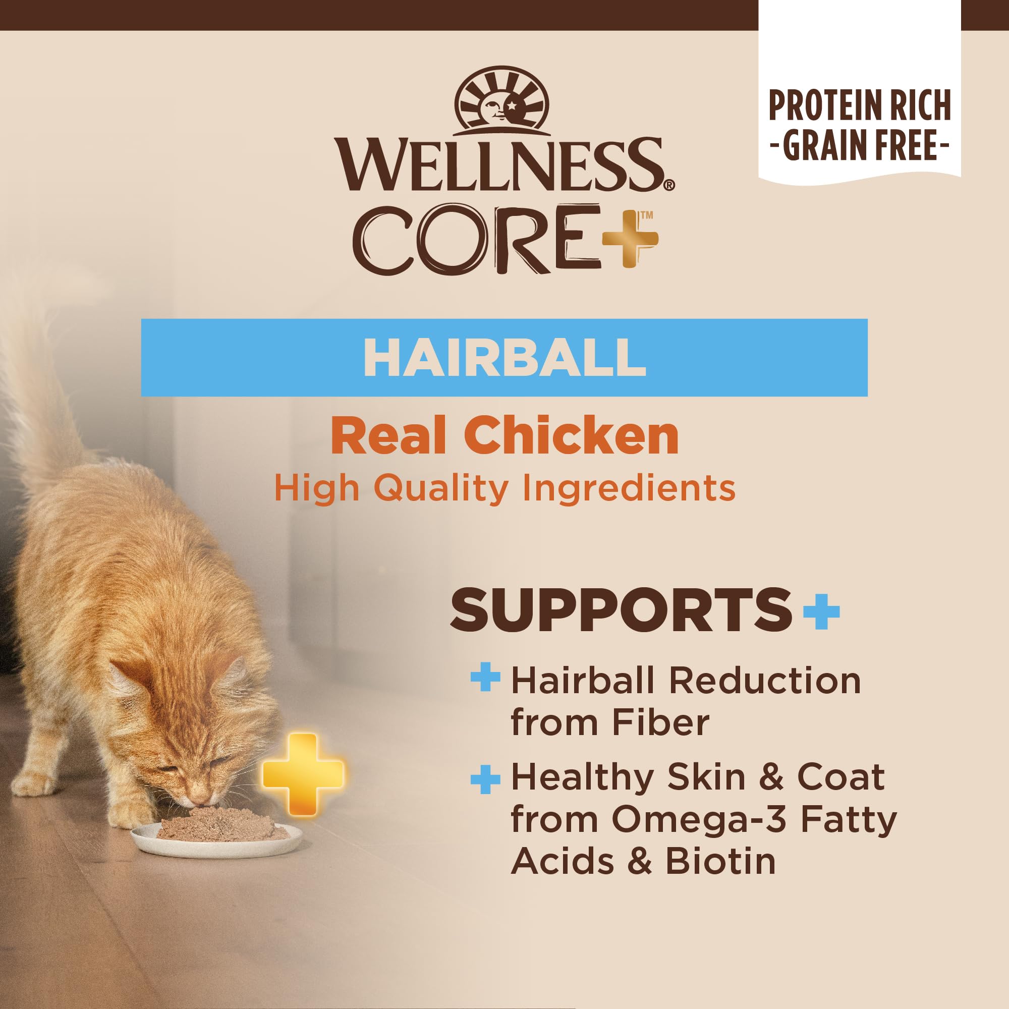 Wellness CORE+ Hairball paté de pollo, ingredientes reales para una nutrición completa