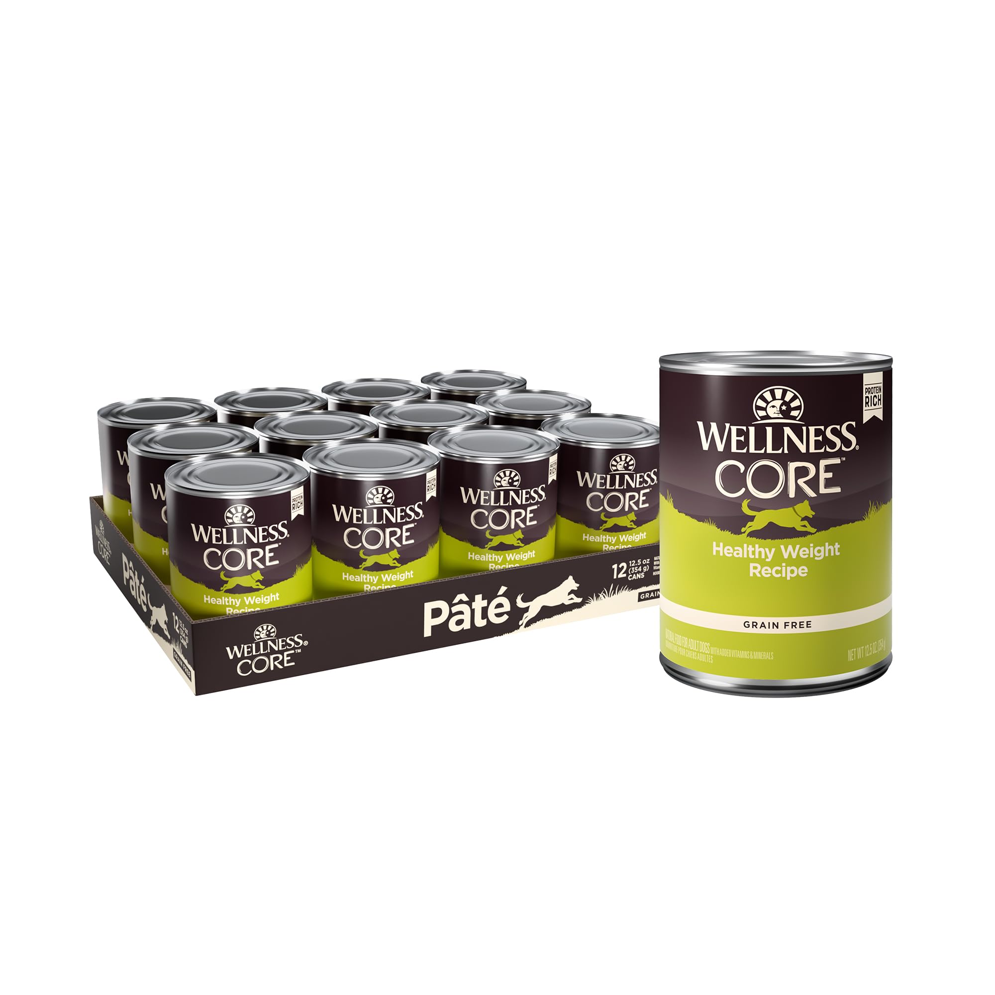 Wellness CORE lata-perro-peso-control ideal para apoyar una dieta equilibrada.