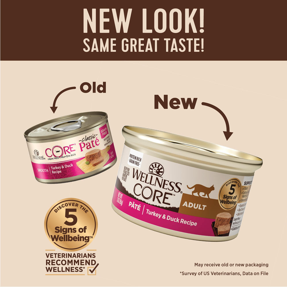 Wellness CORE Pate en envase de 12 latas, conveniencia para alimentación diaria.