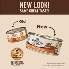 Wellness CORE Pate con pollo, pavo e hígado, sabor natural para gatos.