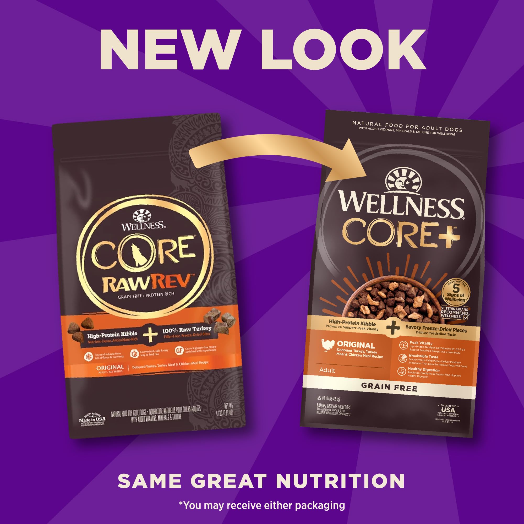 Wellness CORE+ alto contenido proteico para músculos y energía diaria.