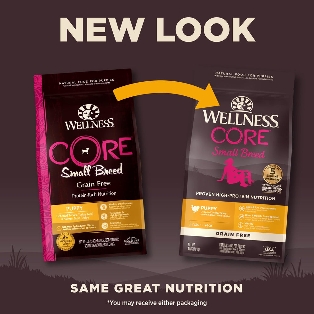 Wellness Core proteina alta con turquia y salmón para desarrollo muscular.