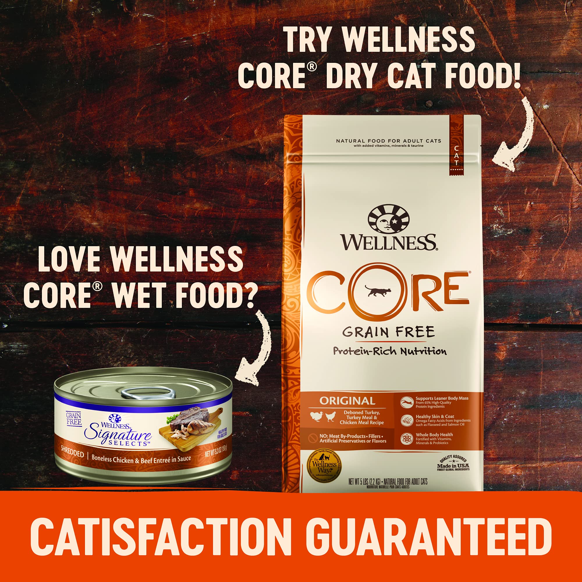 Wellness CORE Signature Selects porciones-individuales, convenientes para refrigerar y usar.