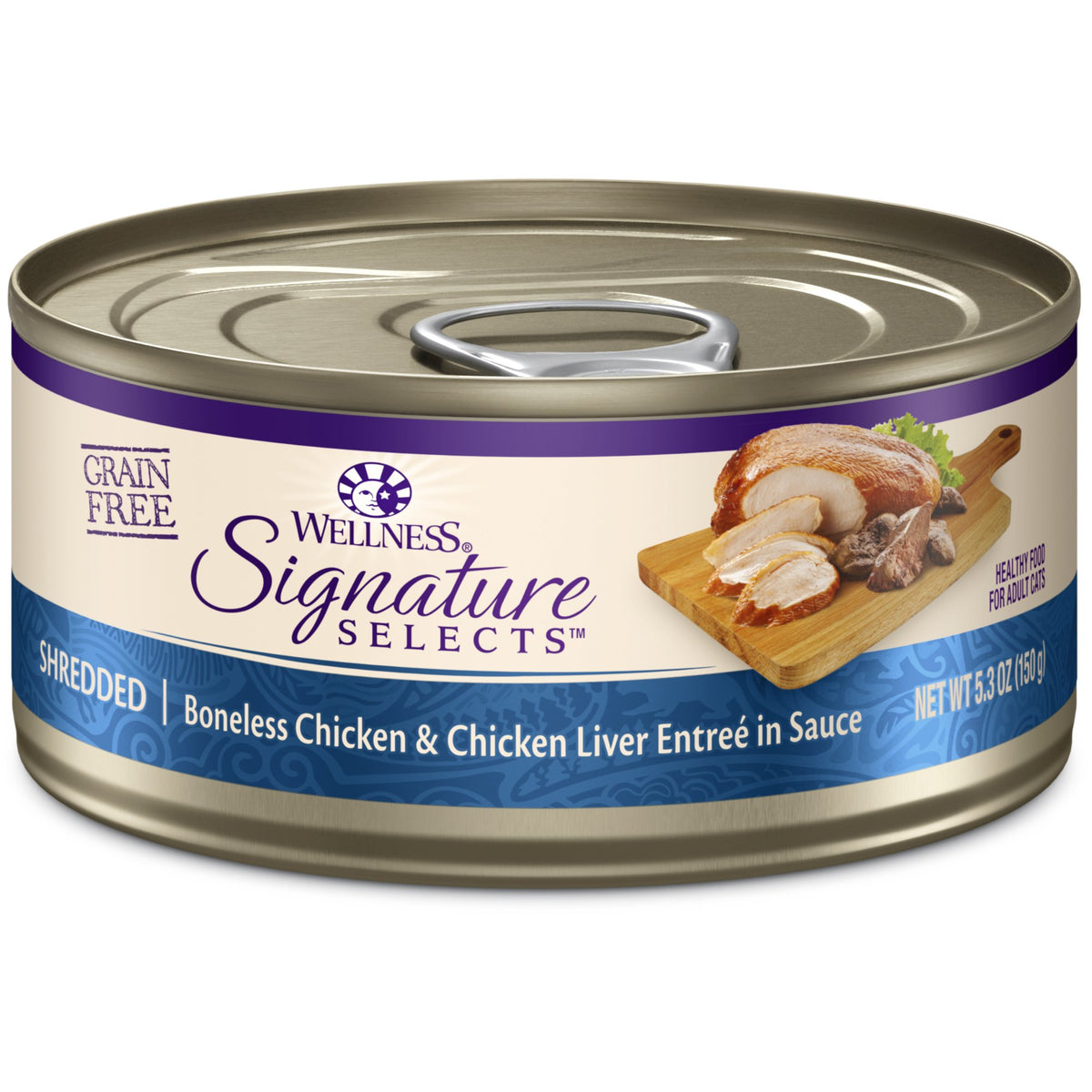 Wellness CORE Signature Selects trozos de pollo, porciones tiernas que apoyan la hidratación diaria.