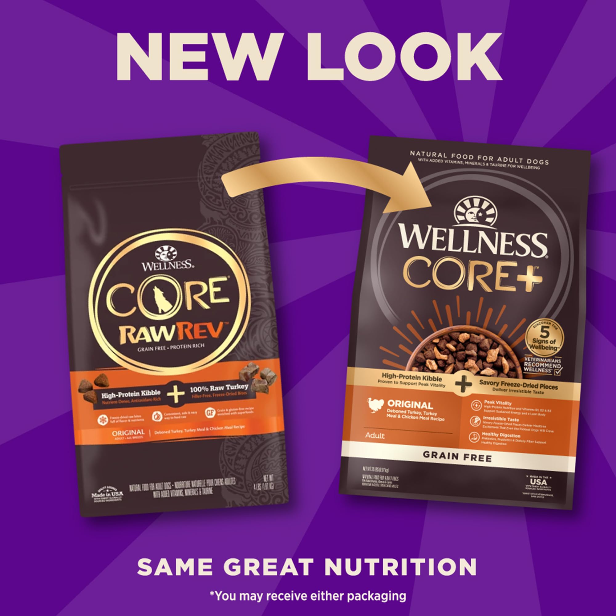 Wellness CORE+ alimento seco para perro, natural y sabroso