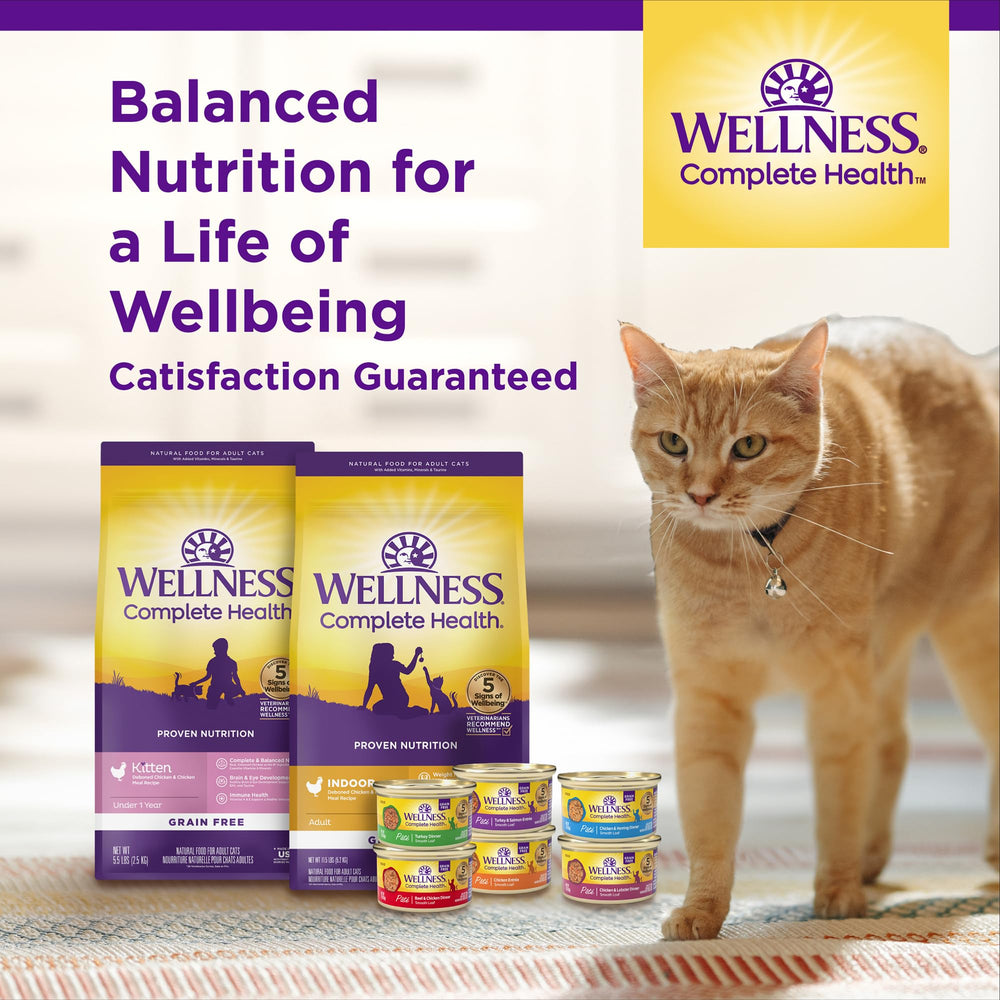 Wellness Gatito vitaminas y zinc para inmunidad y pelaje.