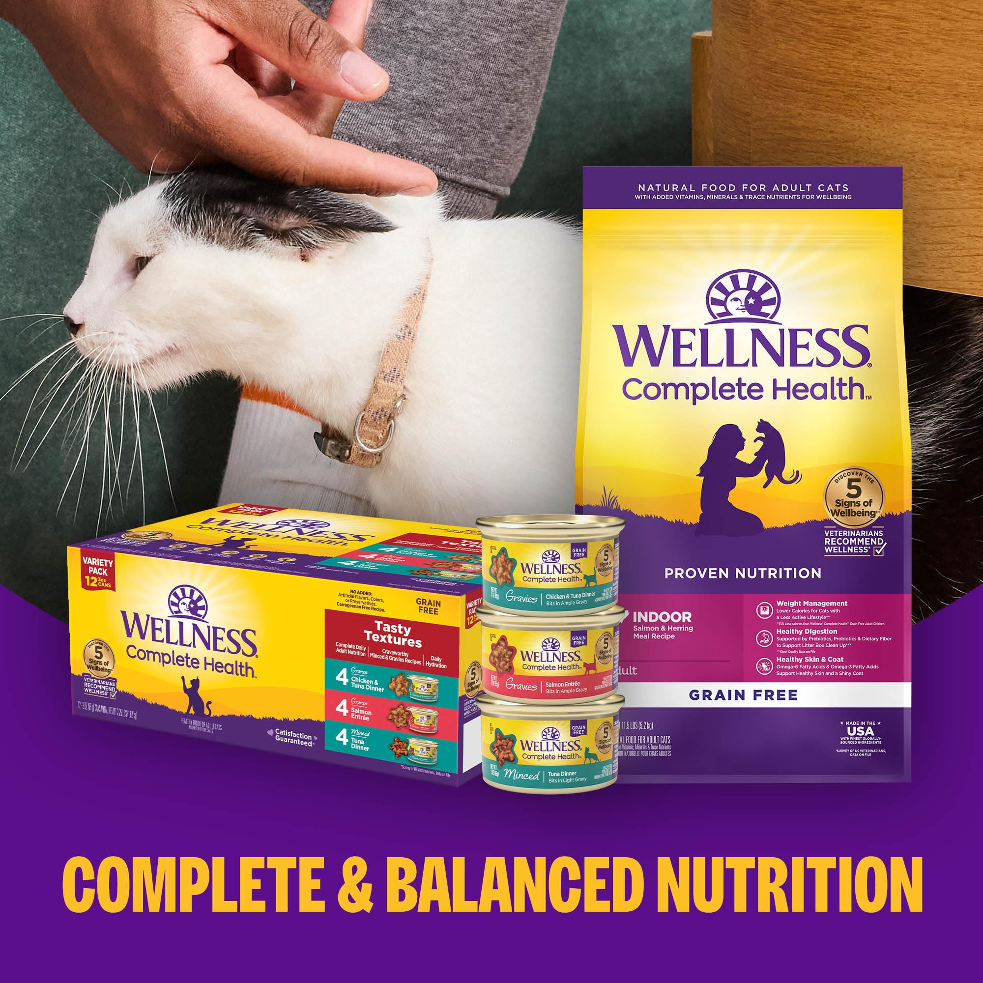 Wellness Gato Hidratación mediante la comida húmeda: añade humedad a la dieta