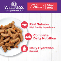 Wellness Gato Salmón Entree en salsa: trozos de proteína en gravy suave