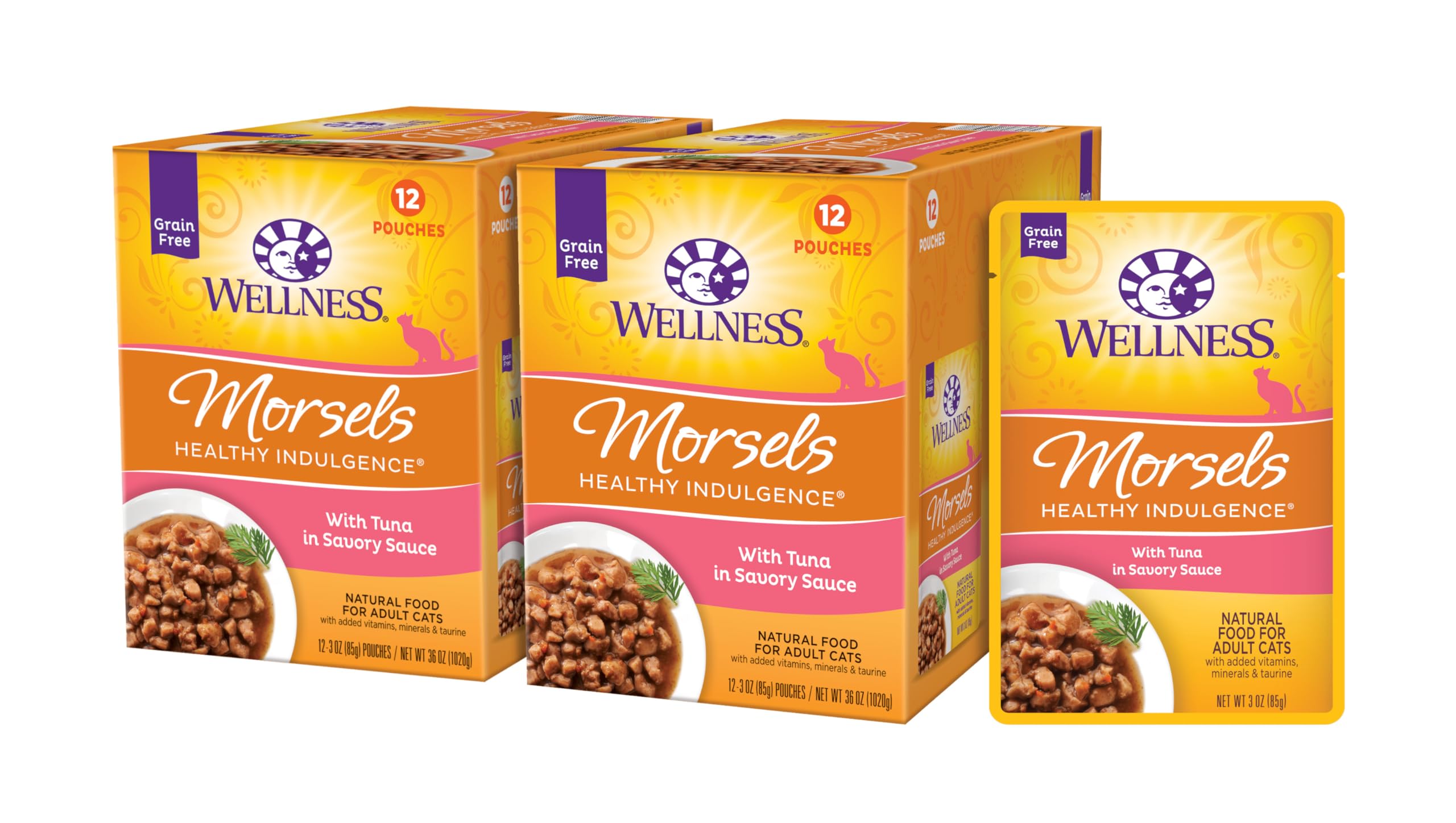 Wellness Indulgence atún con salsa ligera en bolsa 3oz; fácil de servir para la comida diaria del gato