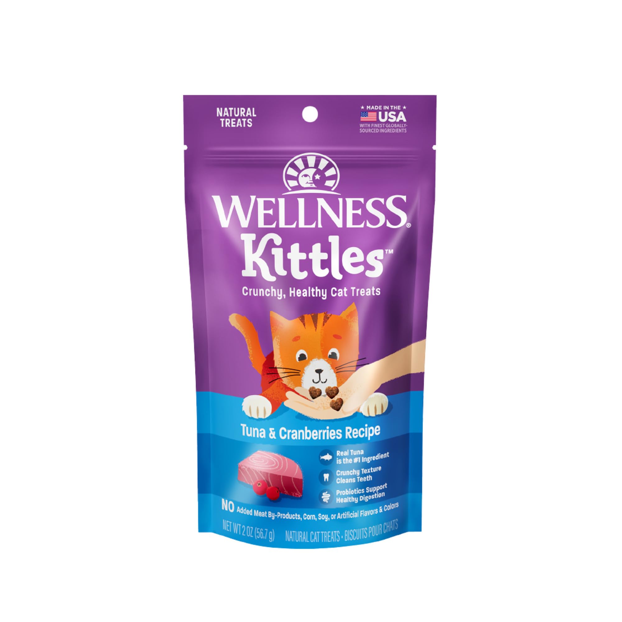 Wellness Kittles bocadito crujiente para dientes de gato, favorece la limpieza dental