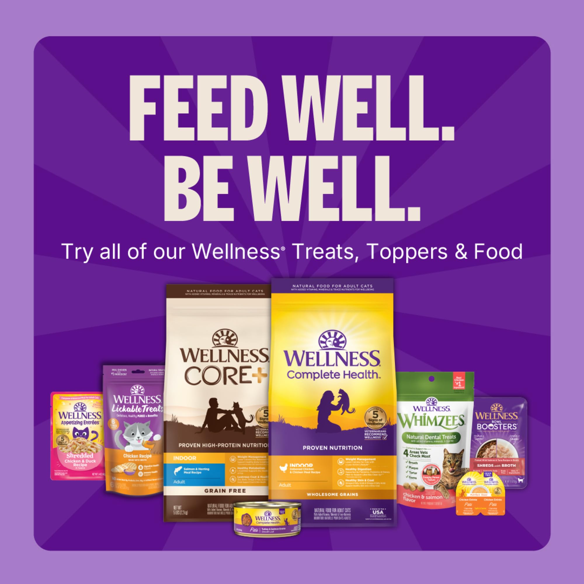 Wellness Lickable Purée Gato Vitaminas E Zinc: nutrientes para la inmunidad.