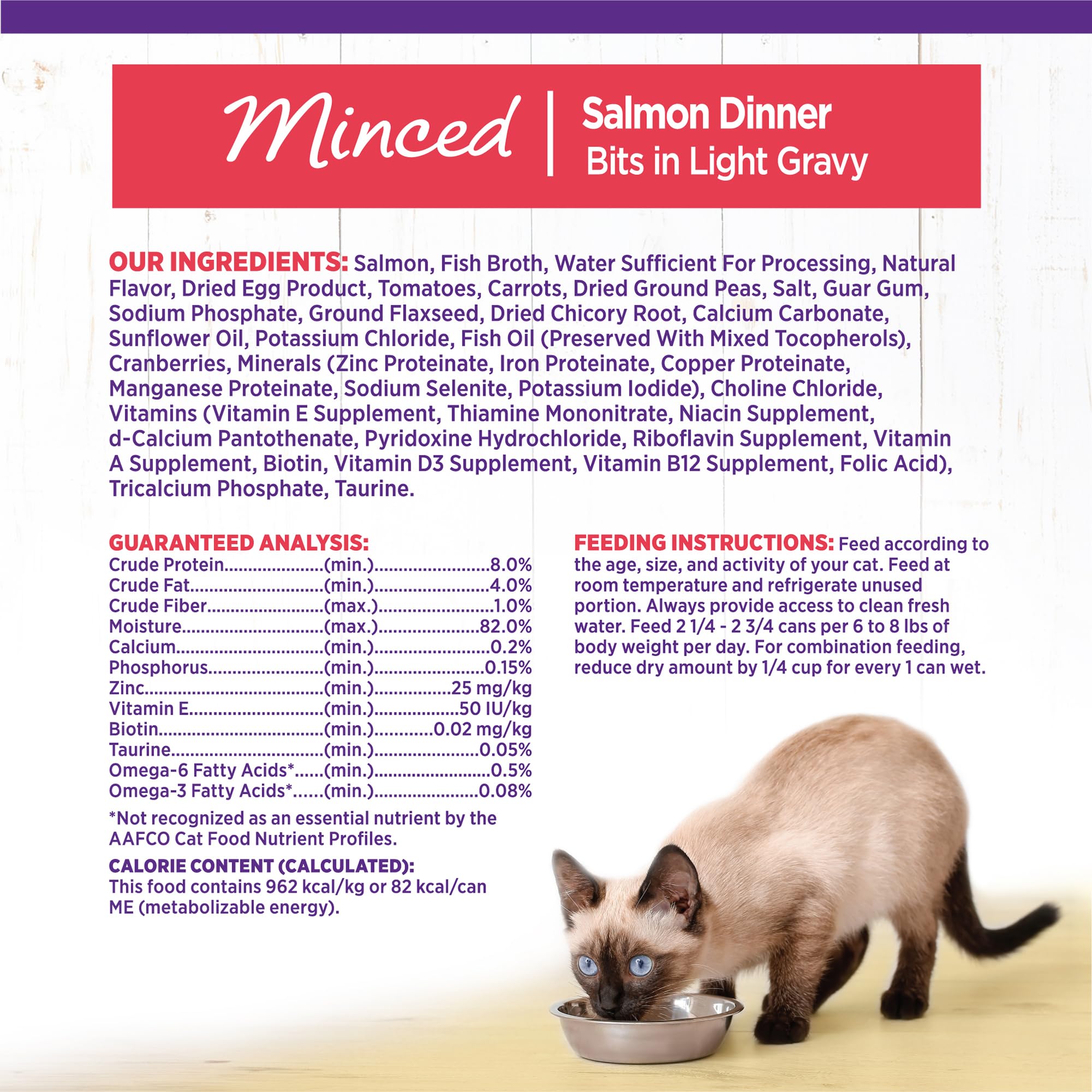 Wellness Minced Salmon Entree: servir a temperatura ambiente para mejor sabor.