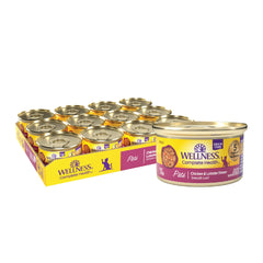 Wellness Pate Gato adulto: pollo y langosta, lata de 3 oz con proteína de calidad para la comida diaria