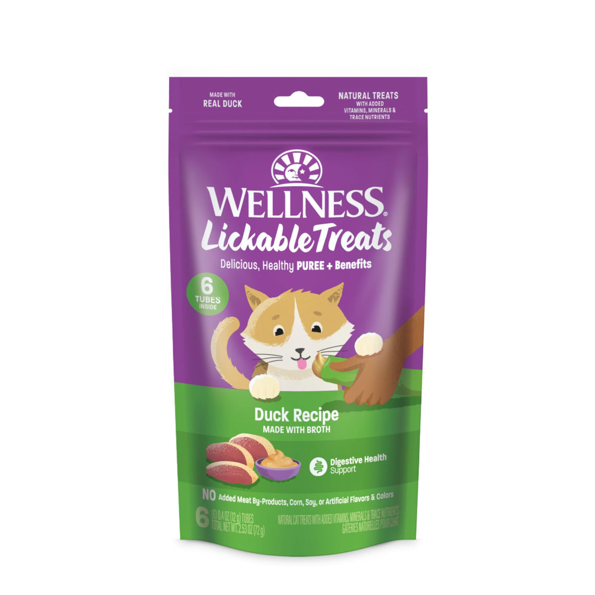 Wellness pato en tubo exprimible, premio sabroso para gato