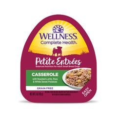 Wellness Petite Entrées: cordero asado con guisantes y batatas blancas, ideal para perros pequeños.
