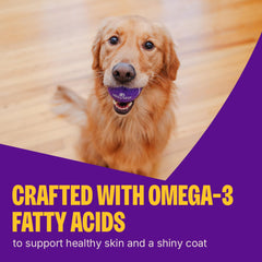 Sin maiz, trigo ni soja, snack apto para dietas sensibles de perros.