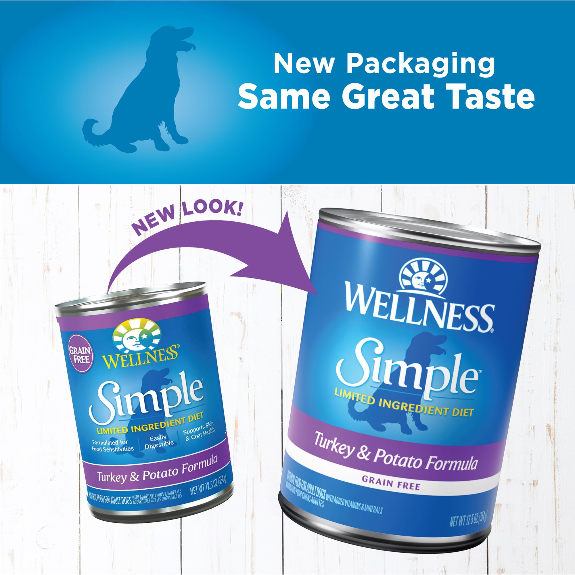 Wellness Simple: lata-pavo-patata-textura-pate, sabor suave para perros