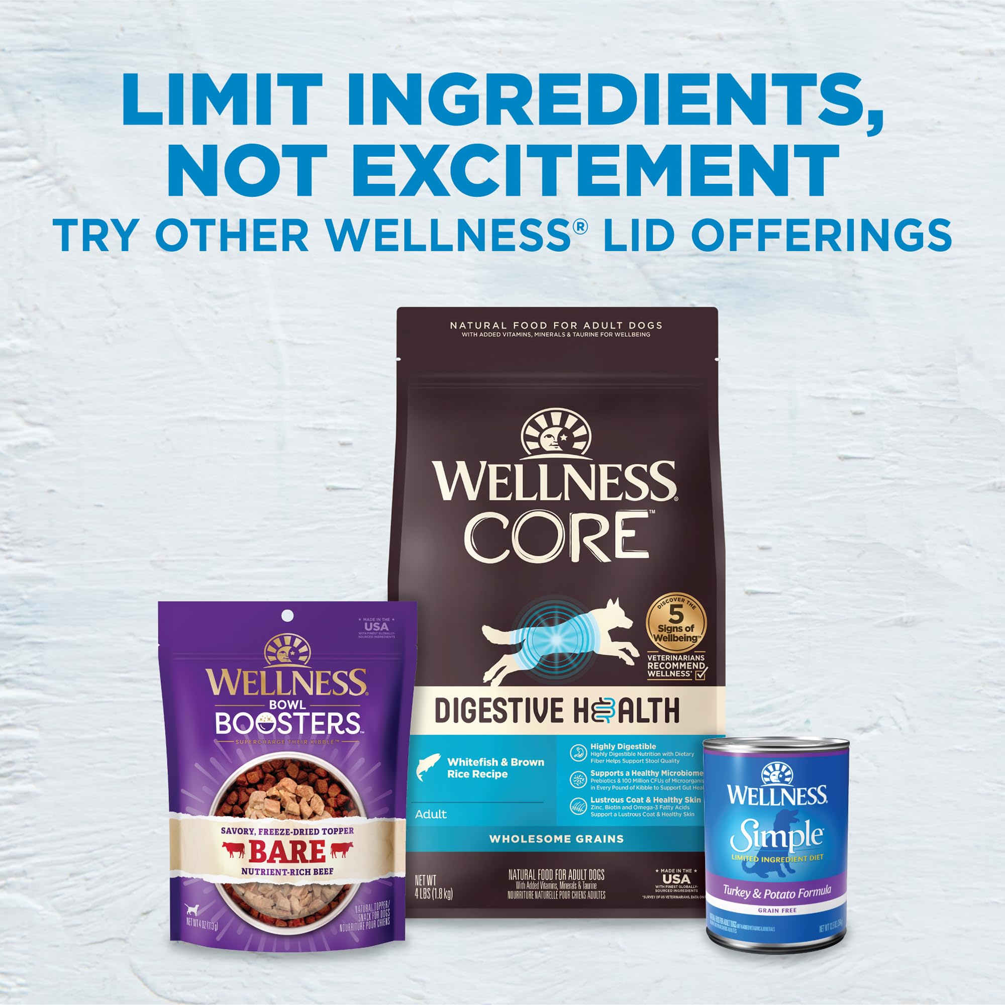 Wellness Simple bolsa de 40 libras, tamaño práctico para familias.