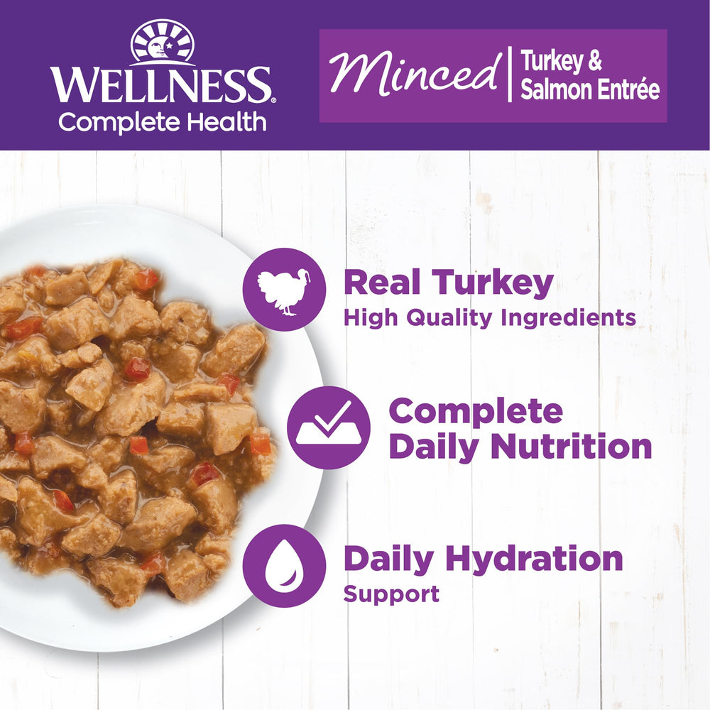 Wellness trozos de pavo y salmón en salsa ligera para gato