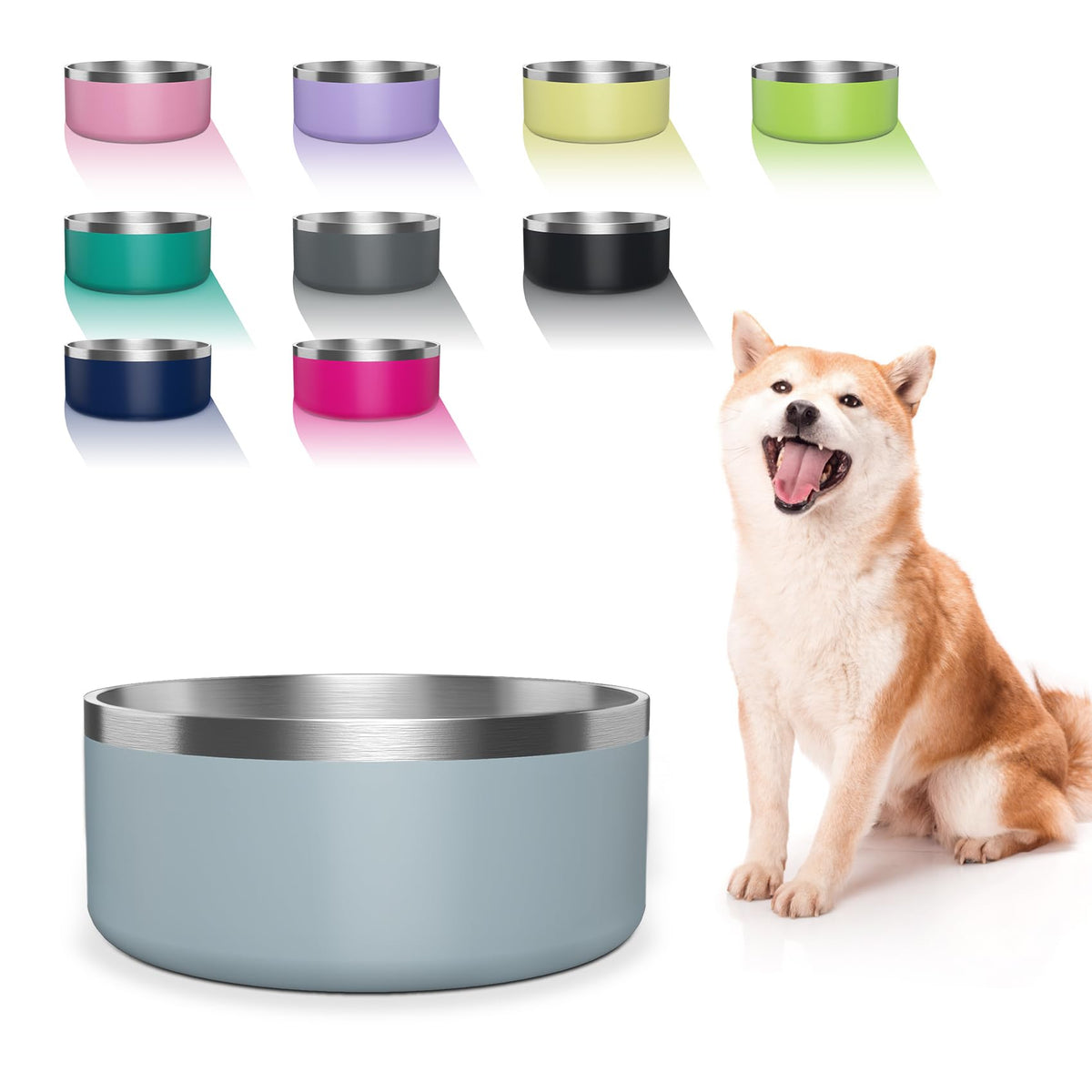 Tazón Wenbokmin para perro de acero inoxidable 40oz, seguro para comida y agua.