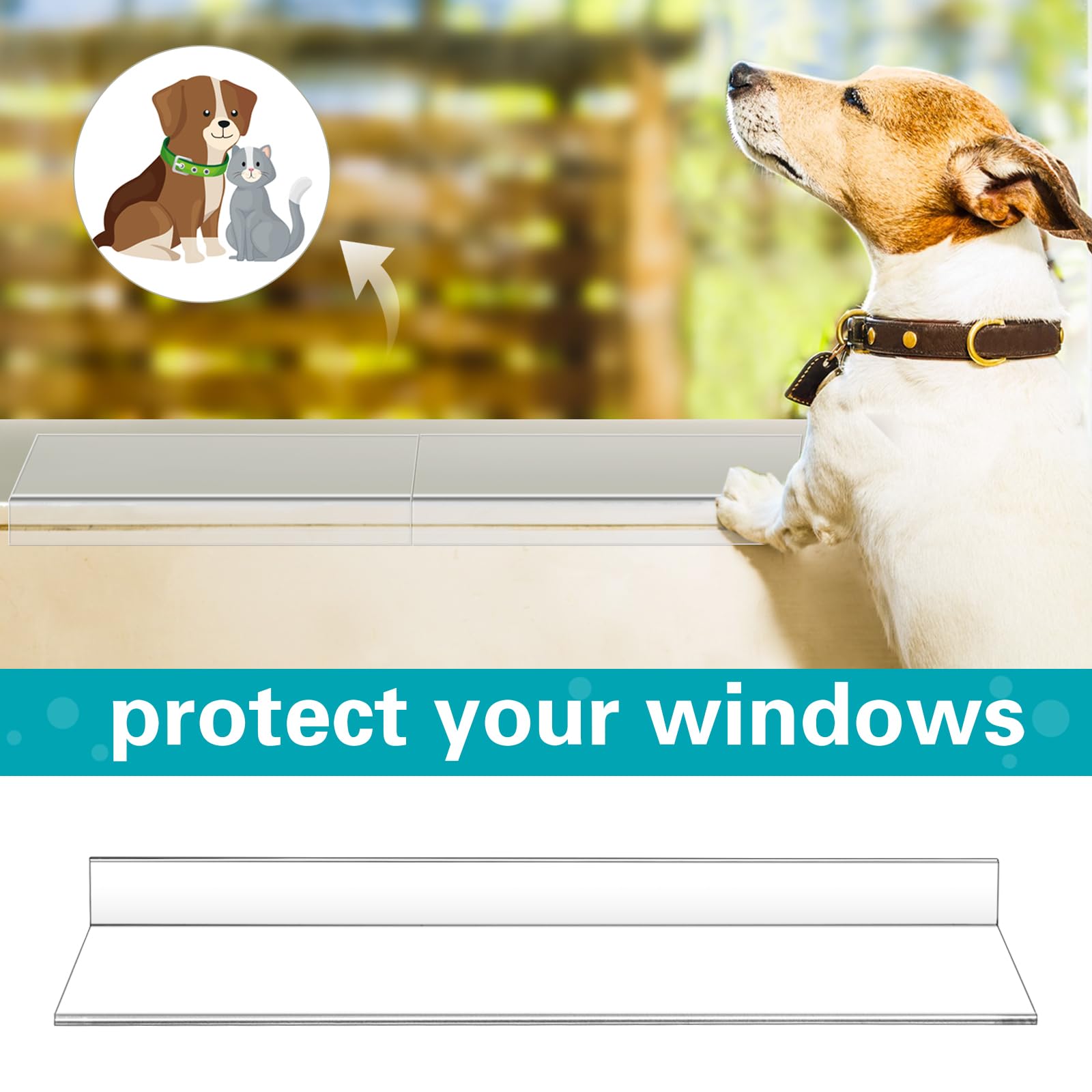 Protector Wenqik para alféizar de ventana, material duradero e impermeable.