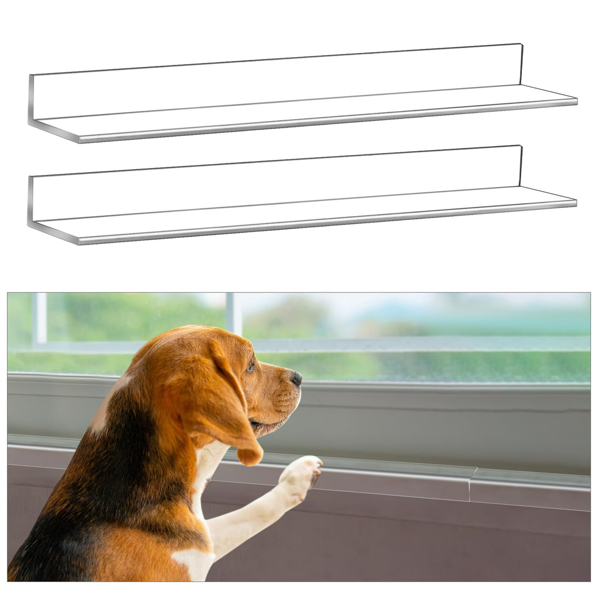 Protector Wenqik de alféizar para ventana, transparente, protege contra arañazos de mascotas.
