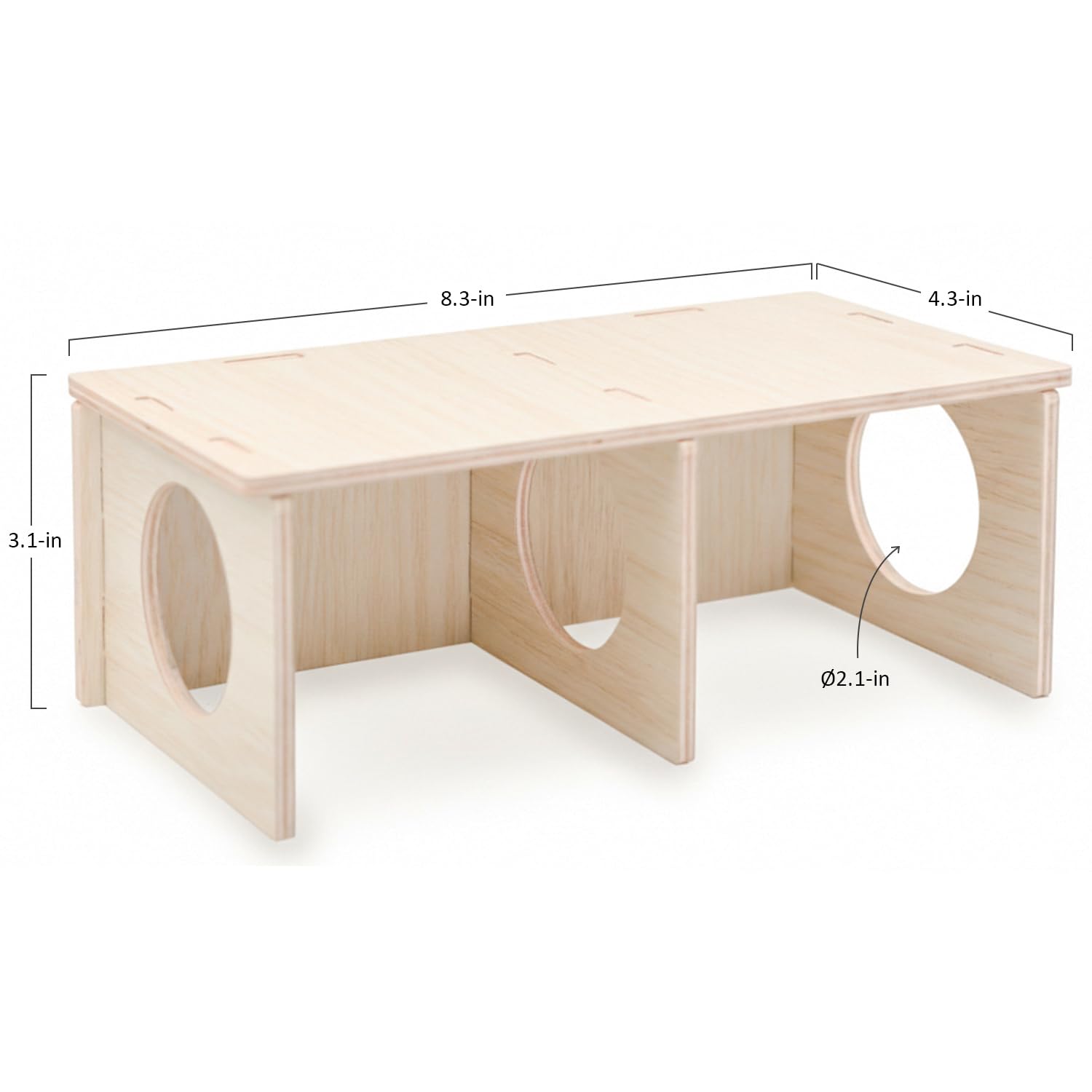 Wenriko Hamster Peep Tunnel construcción sin clavos minimiza riesgos de seguridad.