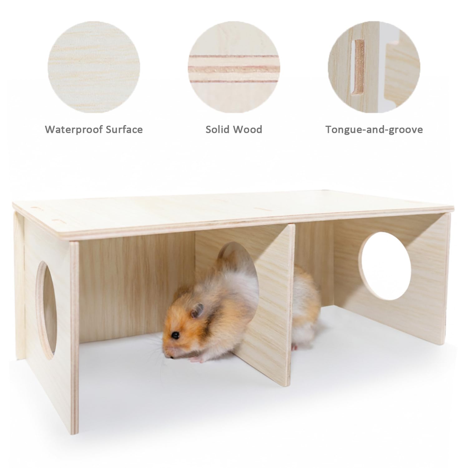 Wenriko Hamster Peep Tunnel madera de abedul: material ecológico para explorar con seguridad.