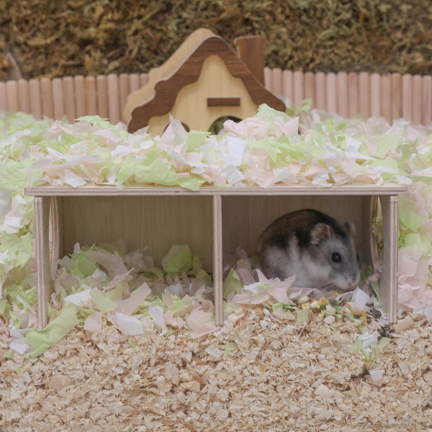 Wenriko Hamster Peep Tunnel plataforma impermeable facilita la limpieza y el secado.