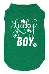 Weokwock camisas-perro letra-suerte trebol, ideal para paseos y fiestas
