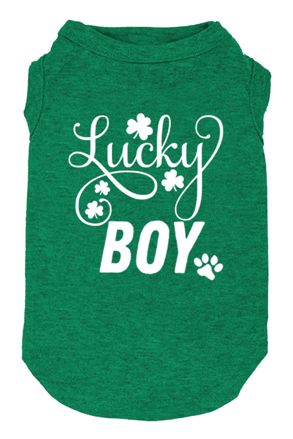 weokwock camiseta para perro con impresión de letras y trébol verde, ideal para paseos