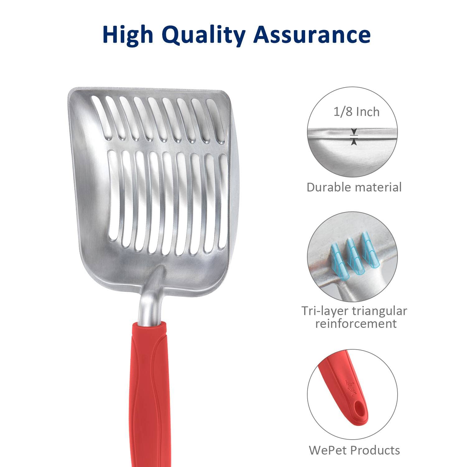 WePet cuchara-arena aluminio resistente a la corrosión para uso diario.