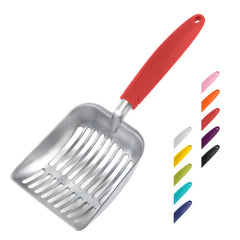 WePet cuchara-arena gato, mango rojo, recoge desechos fácilmente.
