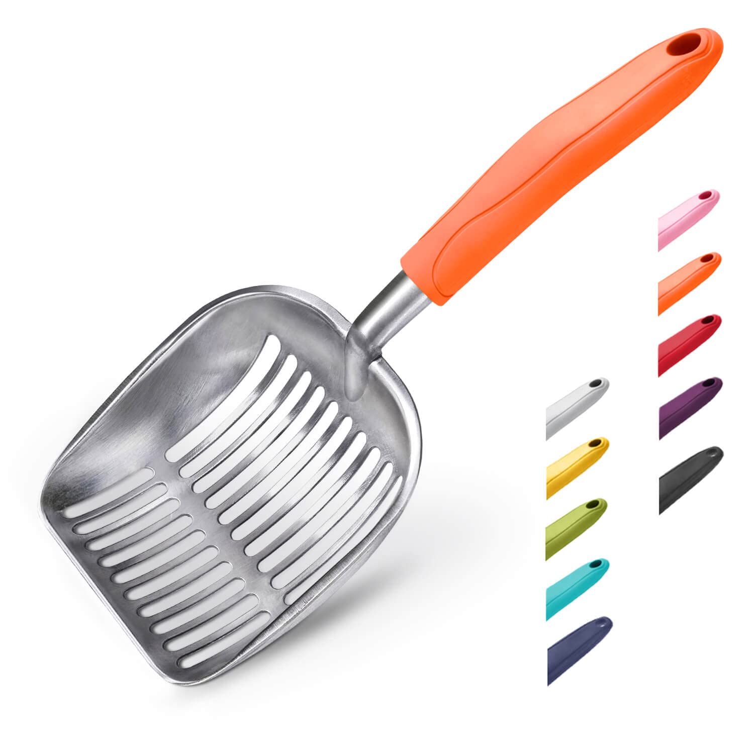 WePet cuchara para arena gatos con mango naranja ideal para limpieza rápida de la caja de arena