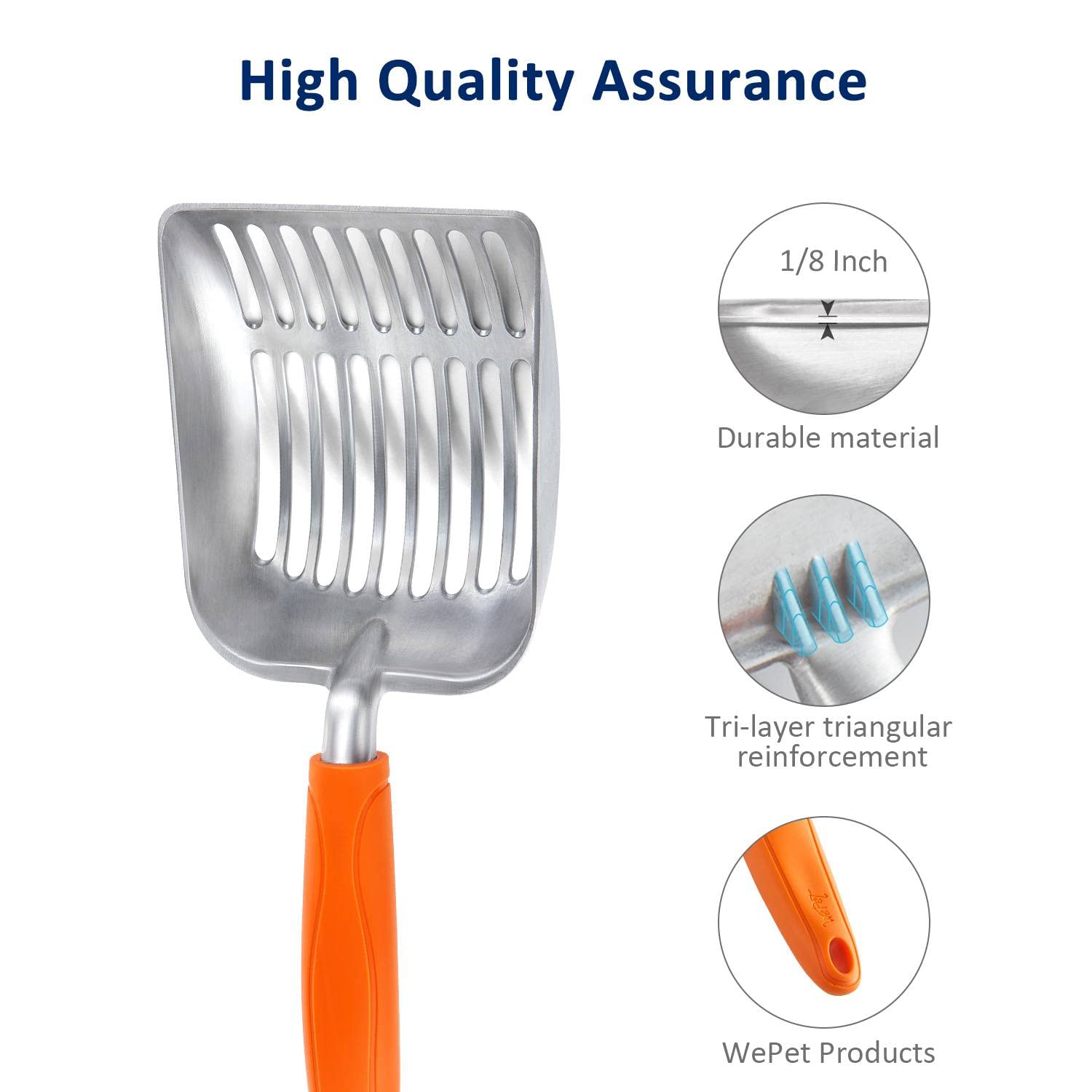 Cuerpo de aluminio resistente de WePet, duradero y fácil de limpiar