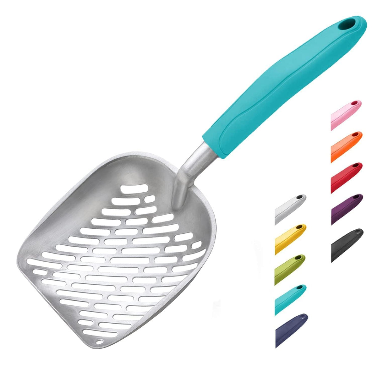 WePet pala para arena de gato con mango azul turco para menos polvo