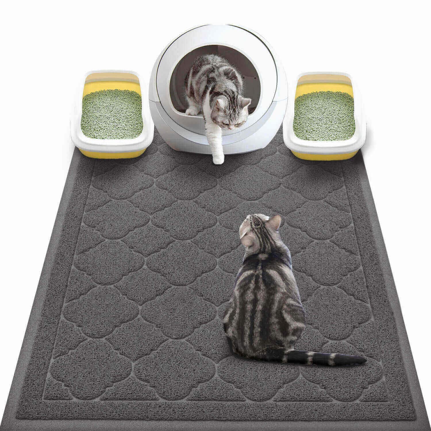 WePet tapete para caja de arena XXL negro, reduce salpicaduras y desorden