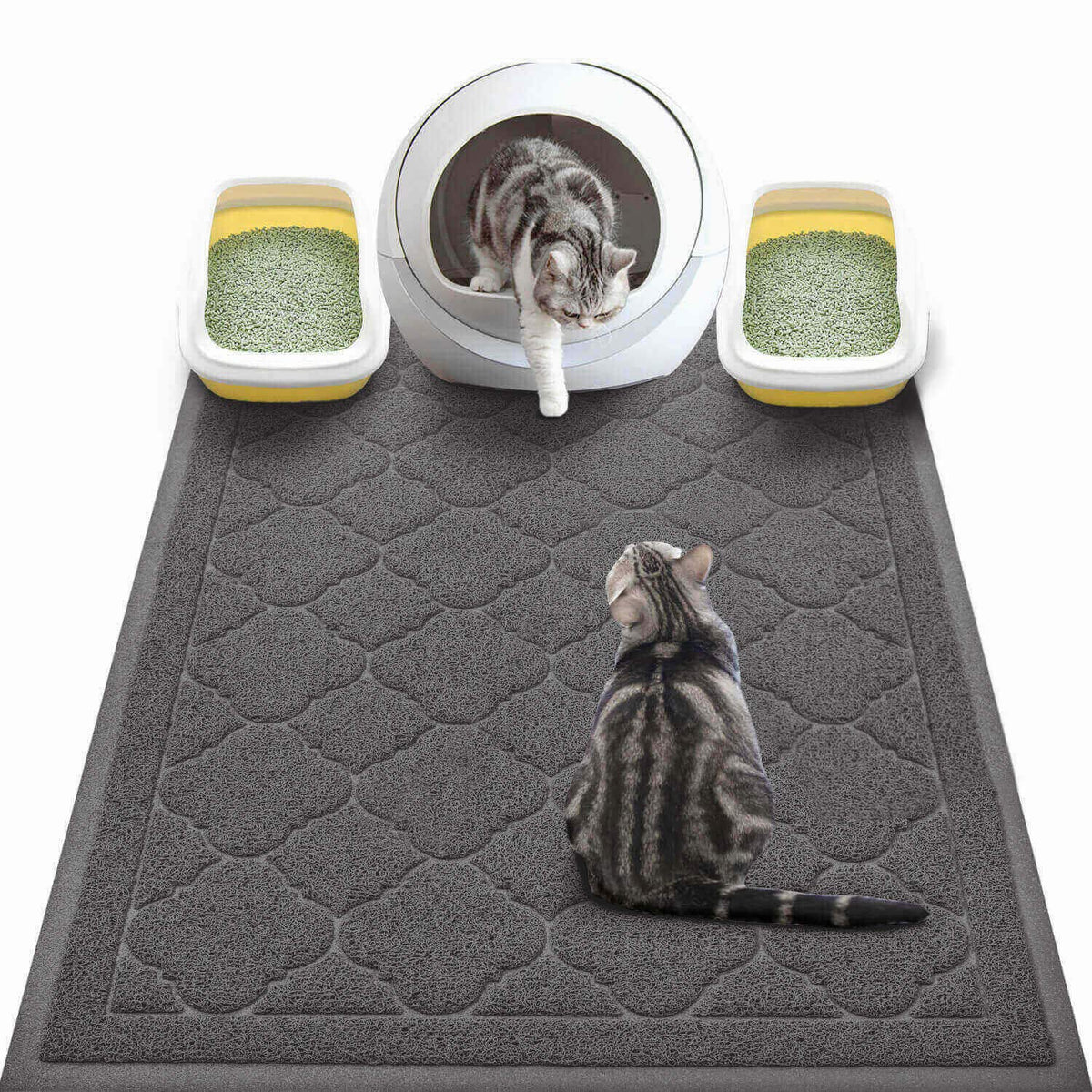WePet tapete para caja de arena XXL negro, reduce salpicaduras y desorden