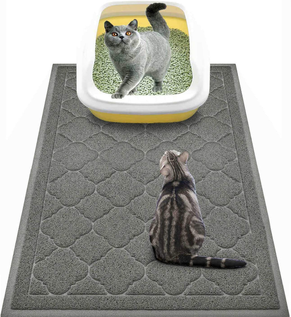 WePet tapis litière chat gris grand 35x23, réduit les éclaboussures.