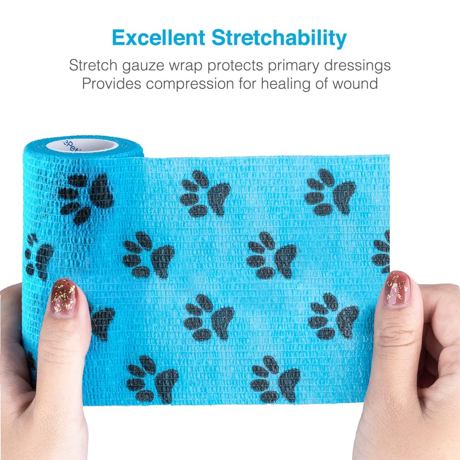 WePet Wrap fácil de rasgar a mano para uso rápido.