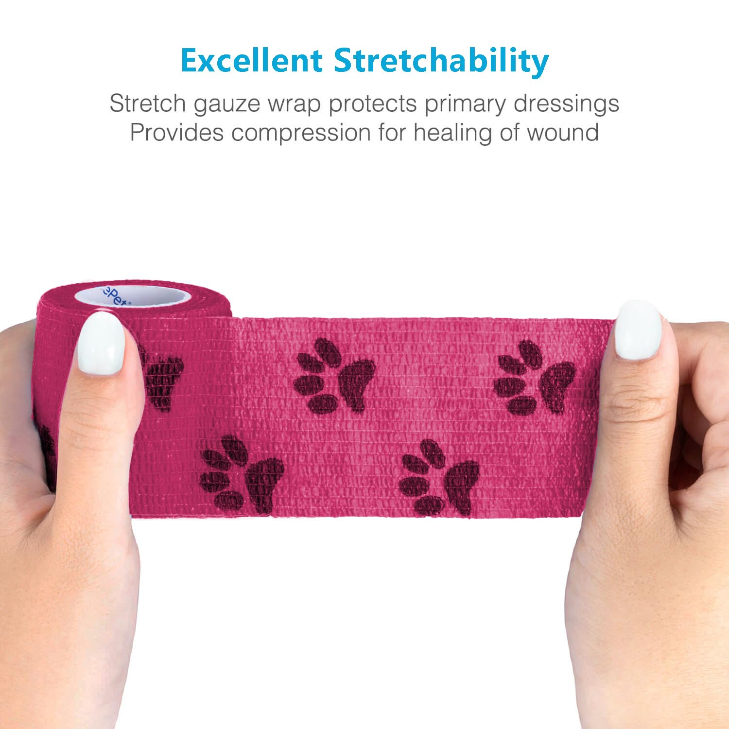 WePet Wrap material transpirable, látex natural favorece la ventilación y comodidad.